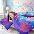thumbnail image 4 of Manfei Pink-Blue Axolotl 7 Pieces Full Size Bedding Sets,Cute Salamander Pattern Full Size Bed in a Bag,Black Reversible, 4 of 7