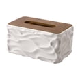thumbnail image 2 of Dispensador de papel con tapa para caja de pañuelos, elegante y rectangular, accesorios para baño. Blanco, 2 of 9