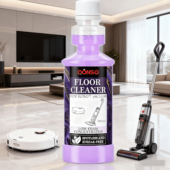 Low Foam Robot Vacuum Floor Cleaning Concentrate Solution Compatible for Roborock Q5 Max, Tineco, iFloor, 8.45 fl oz 250ml