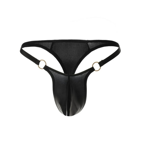 Jwputqe Mensg Strings and Thongs,Thongs For Men,Mens ThongsBreathable,Cooling,Solid,Low Waist,Polyester,Cotton,Black,One Size
