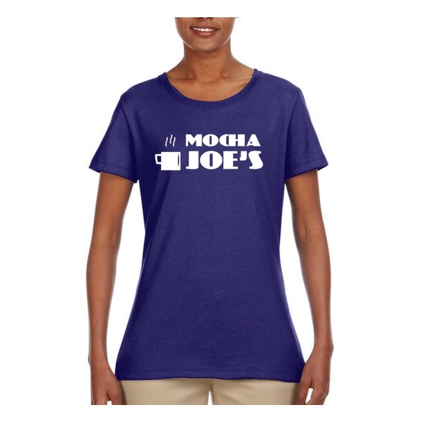 Wild Bobby - Mocha Joe's Coffee Stand Shop Logo | Womens Pop Culture Graphic T-Shirt, Purple