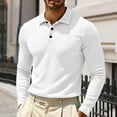 thumbnail image 2 of Breeze Polo Shirts for Men Long Sleeve Belly Collared Textured Shirt | Stretchy quick dry golf casual cool tops, button down wearbreeze mens polo White 5XL, 2 of 6
