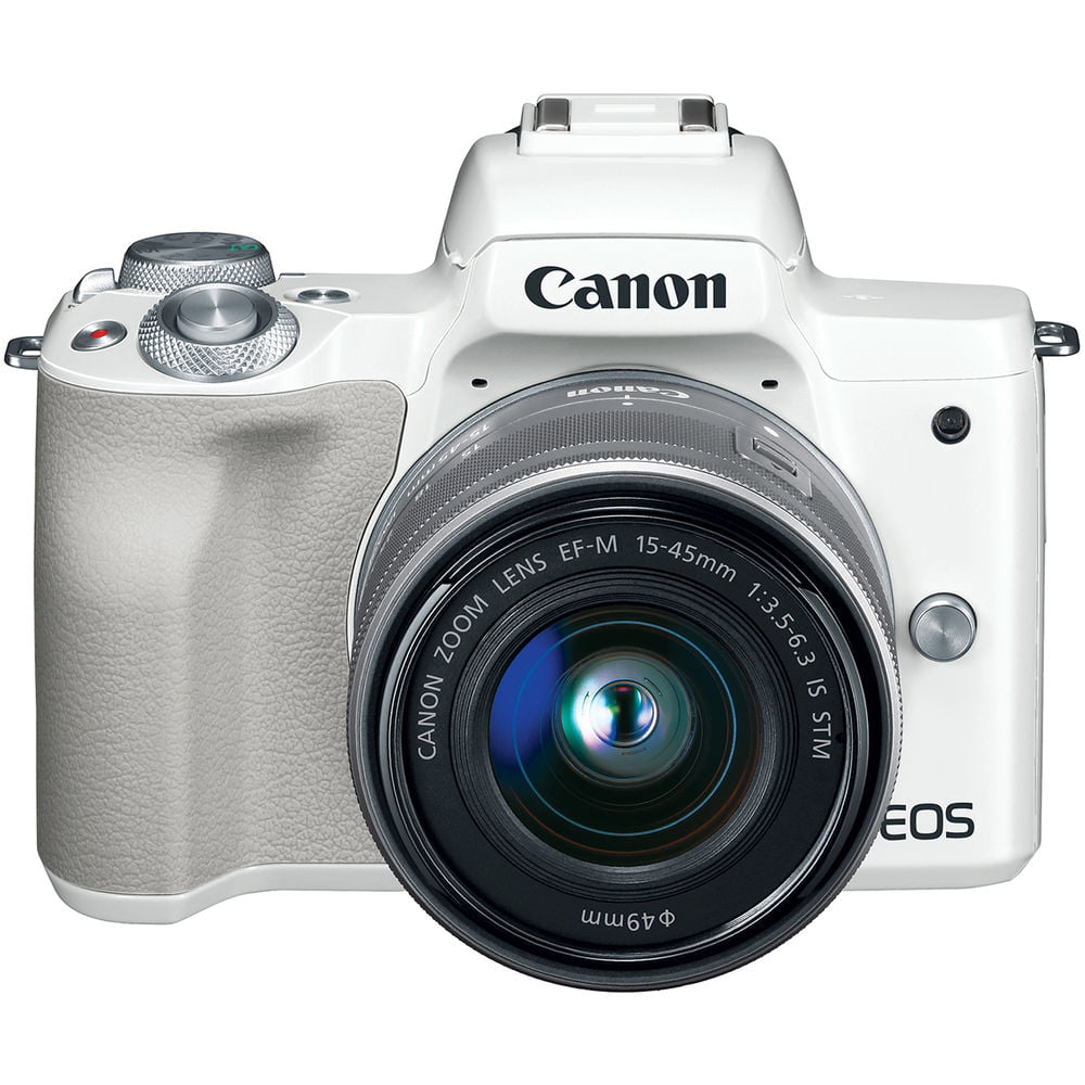 カメラ デジタルカメラ Canon EOS Kiss-M (M50) Mirrorless Digital Camera with 15-45mm Lens (White)