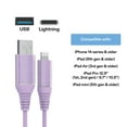 thumbnail image 4 of onn 6ft Lightning to USB Charging Cable, MFI Certified, Purple - Compatible with iPhone 14/13/12/11/X/XR/XS/8/7/6/5, iPad, Airpods and more, 4 of 6