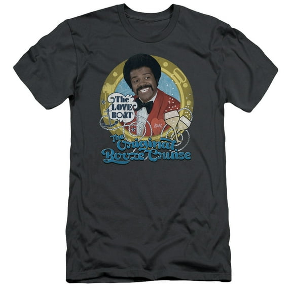 Love Boat Original Booze Cruise Adult 30/1 T-Shirt Charcoal