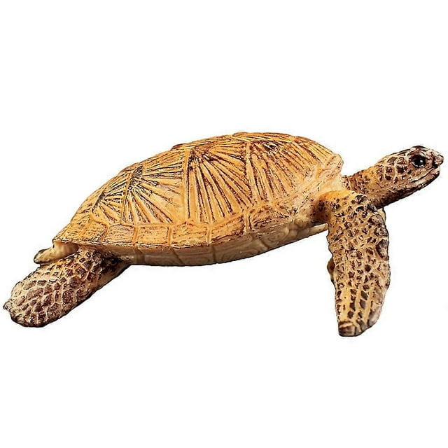 Realistic Tortoise Model Plastic Toy for Home Brown Color Great Gift Option 6 Inches