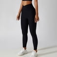 thumbnail image 2 of Pantalones De Yoga Cintura Alta Elásticos Ajustados Levantamiento De Cadera Leggings De Entrenamiento Delgados Pantalones Para Deportes Correr Negro M, 2 of 7