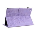 thumbnail image 4 of Case iPad 5th/6th/Pro 9.7 2016/2017/2018, Flower Pattern PU Leather Multi-Angle Viewing Stand Shockproof Flip Case with Card Slot, Magnetic Clasp, Pencil Slot, Auto Sleep/Wake, Purple, 4 of 11