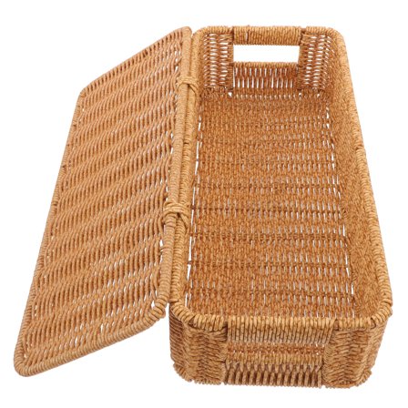 CIMAXIC Storage Box Small Simple Design Light Brown Plastic Moisture Proof 1Pcs