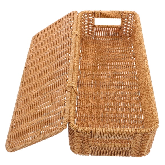 CIMAXIC Storage Box Small Simple Design Light Brown Plastic Moisture Proof 1Pcs