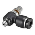 thumbnail image 5 of Pneumatic Air Flow Control Valve,Elbow,4mm OD x M5 Male Thread,Black 5pcs, 5 of 5