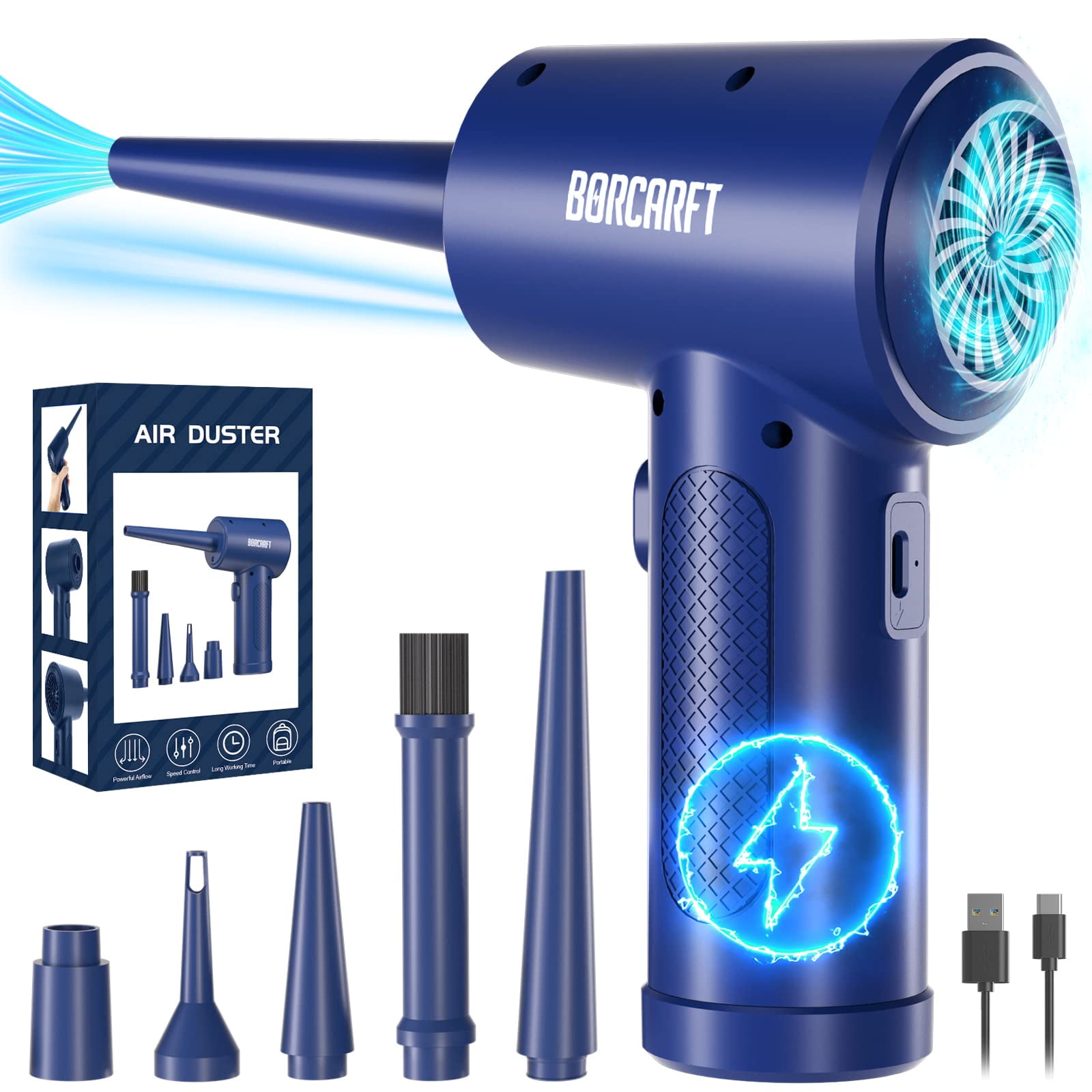 Compressed Air Duster Borcarft 51000RPM 3 Speed Electric Air Duster