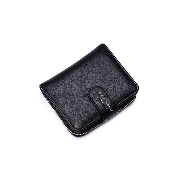 Sonducket Cartera de cuero para mujer, tarjetero, tienda de viajes, recibos, monedas, billetes, monedero de almacenamiento, regalo de bolsillo portátil Carteras Negro Sonducket AP011561-02