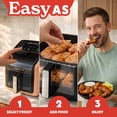 thumbnail image 4 of Gourmia Panorama 7-QT Digital Air Fryer with Panoramic View, Holographic Display, & 12 Presets, Peach, 4 of 11