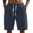 thumbnail image 3 of Domzle Casual Shorts for Men Elastic Waist Drawstring Baggy Corduroy Beach Shorts Comfy Golf Summer Shorts with Pockets Black M, 3 of 3