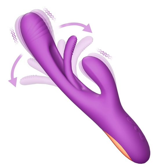 G-Spot Vibrator for Women Rabbit Tapping Vibrator 3 in 1 Couple Vibrator Personal Massager, Purple