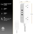 thumbnail image 3 of Power Strip GE 81597 con 2 salidas y 3 puertos USB de 6 pies, color blanco, 3 of 6