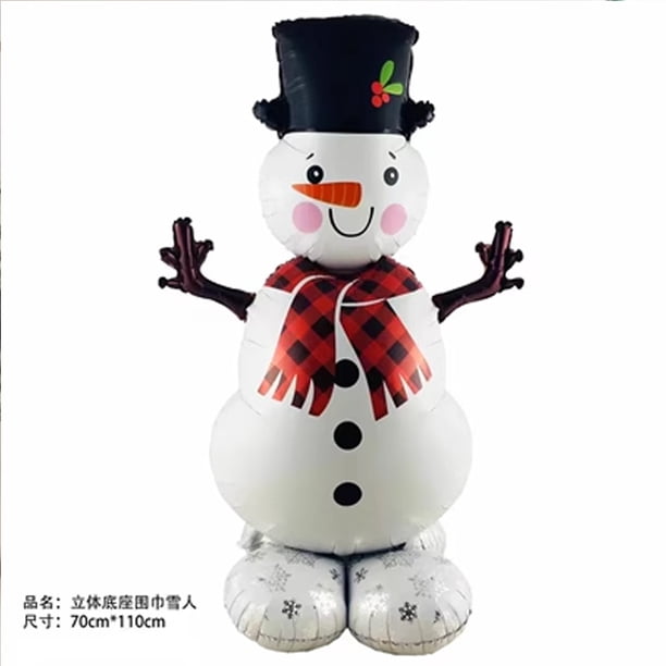Globo inflable de Navidad de 3 piezas para decoración de fiestas, globo de papel de aluminio grande, soldado, muñeco de nieve, tema de juguete(snowman 3PCS
