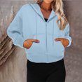 thumbnail image 3 of Timegard Half Zip Pullover for Women Cropped Long Sleeve Tops Sweatshirts Thumb Hole Fall Solid Color Tops, 3 of 8