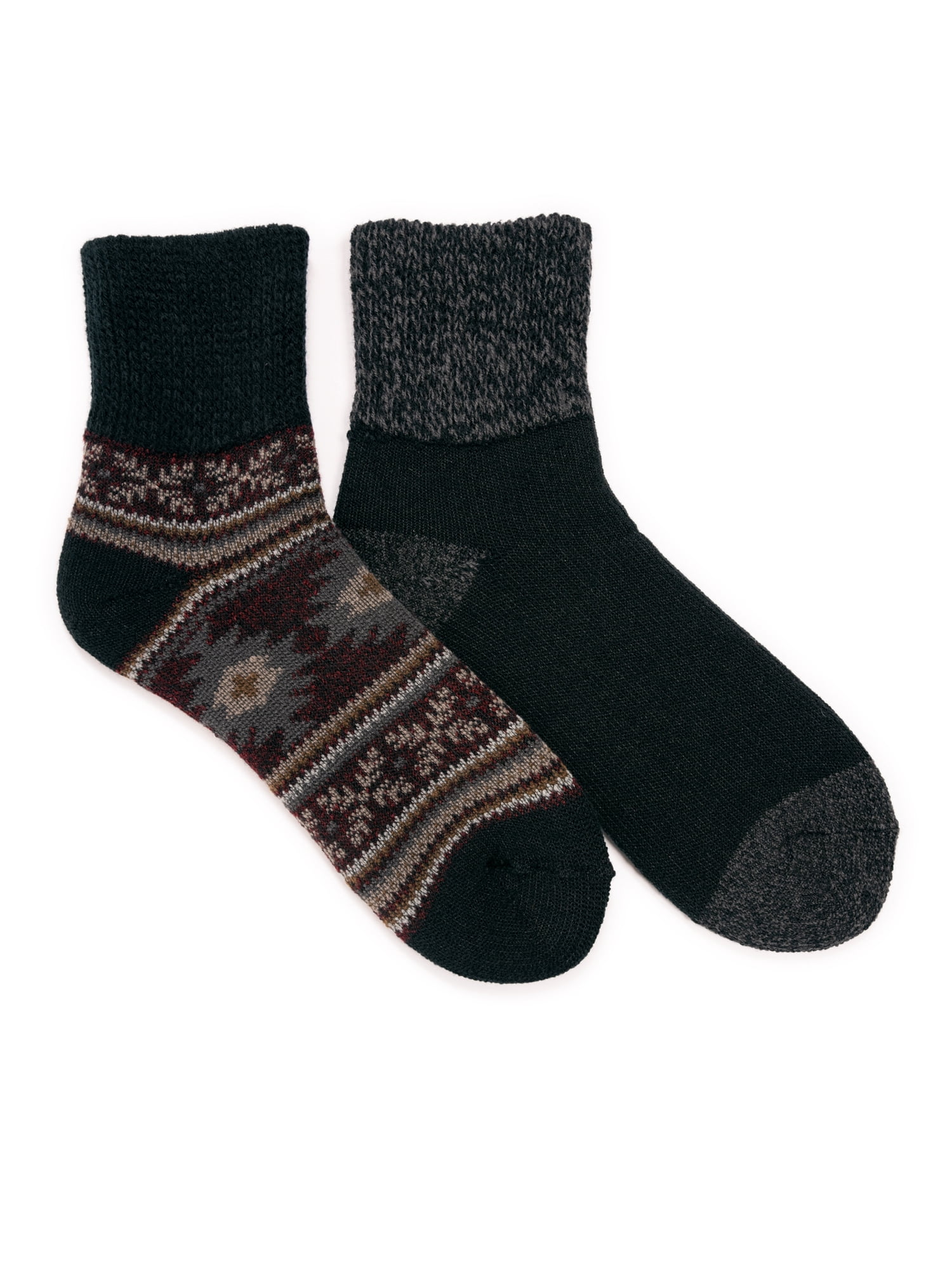 MUK LUKS Men's Short Heat Retaining Thermal Socks, 2 Pairs, One Size