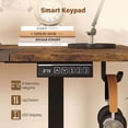 thumbnail image 4 of 63"x 24" Height Adjustable Sit Stand Computer Desk with 3 Memory Presets & Hanging Hooks, Electric Ergonomic Stand up Desk for Home Office, Rustic Brown, 4 of 7