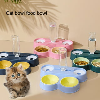 Cat Dog Automatic Water and Food Bowls Cat Gravity Water Bowl - 15° Tilted  Elevated Pet