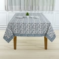 thumbnail image 5 of Ridhi -Baby Blue Eyes Artichoke Green 60x90 Inch rectangle 100% Cotton indian block print tablecloth, 5 of 7