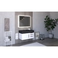 thumbnail image 5 of Castello USA Nile 36" White Wood Floating Vanity with Black Top and Gold Trim, 5 of 8