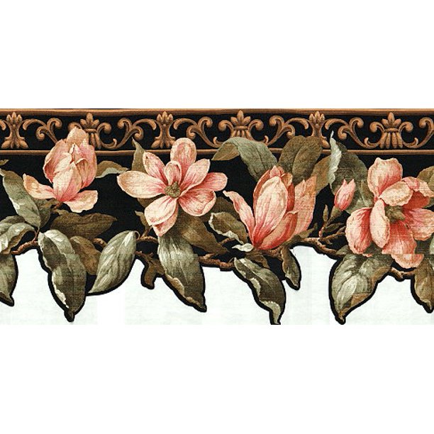 878991 Scalloped Magnolia Wallpaper Border - Walmart.com - Walmart.com