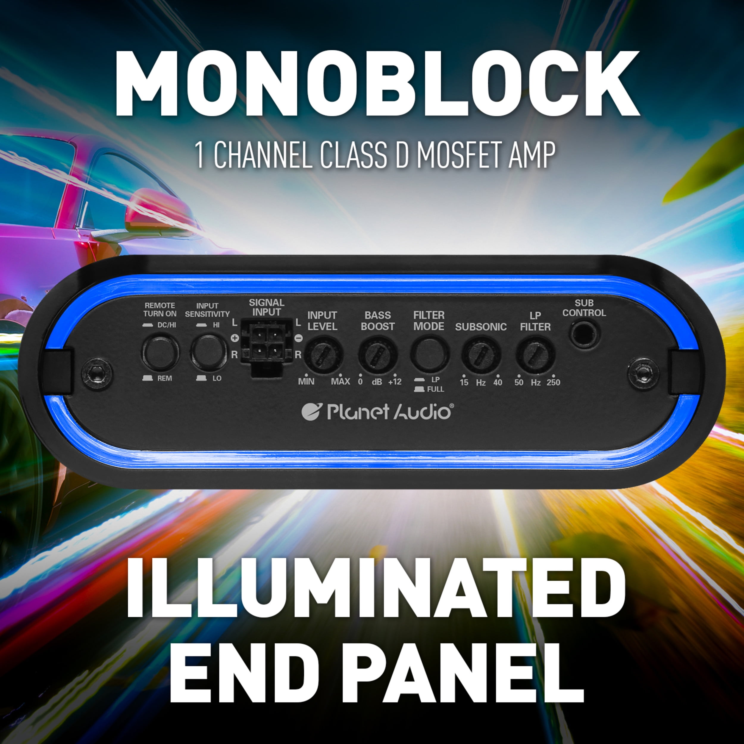 Planet Audio MB1200.1D 1200 Watt Class D Car Amplifier, 1 Ohm Stable, Mosfet