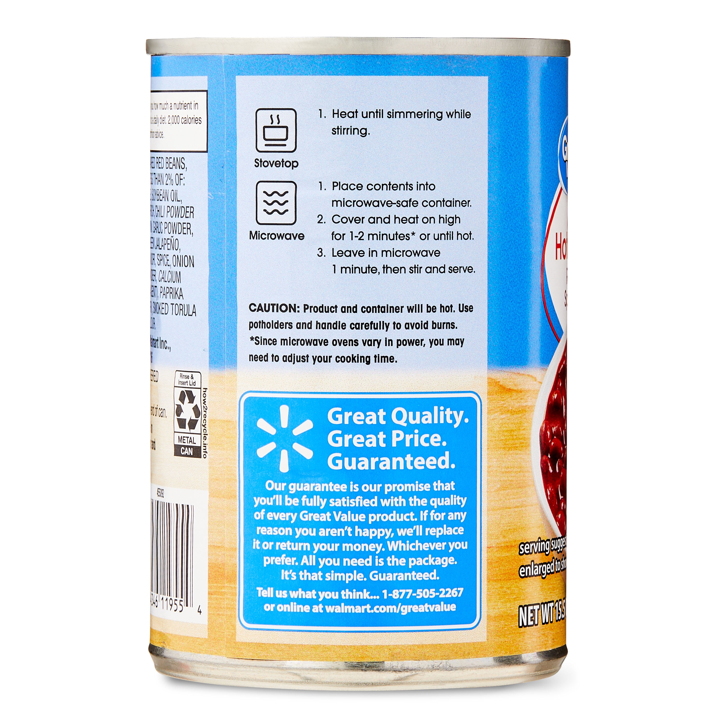 (6 pack) Great Value Hot Chili Beans, 15.5 oz
