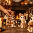 thumbnail image 7 of Halloween Ghost Decor with Patchwork Pumpkin, Vintage Halloween Decorations for Farmhouse Mantel Decor, Spooky Home Decor for Fall Table Centerpiece, 7 of 7