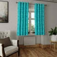 thumbnail image 2 of Ambesonne Teal Grommet Curtain, Triangles Squares Modern, 50" x 54", Turquoise Aqua, 2 of 6