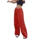 thumbnail image 1 of Pantalones cargo retro con múltiples bolsillos para mujer: cintura baja, cordón, hebilla tipo «pig nose», mezcla de algodón, corte recto holgado, 1 of 4