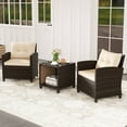 thumbnail image 1 of Costway 3 PCS Patio Sofa Set with Cushions & Tempered Glass Tabletop for Backyard, 1 of 10