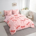 thumbnail image 4 of Feelyou Princess Cute Bow Twin Bedding Sets 7-Piece for Kid, Kawaii Cartoon Bowknot Bedding Comforter Set, Fairy Tale Theme Reversible Sheet Sets, Microfiber Bedroom Decor, 4 of 9