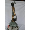 thumbnail image 5 of Nifao Boy on Turtle Holding Frog Outdoor Fountain Statue, Bronze Garden Water Feature Sculpture for Patio & Yard – Garden Outdoor Decor Sculpture, 24"L x 18"W x 55"H, 5 of 11