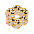 thumbnail image 7 of 15 Inch Round Placemats Set of 6, Spring Bees Daisy Non Slip Heat Insulation PP Table Mats, Rustic Tulips Dots Yellow Striped Burlap Washable Place Mats for Kitchen Dining Party Table Decor, 7 of 7