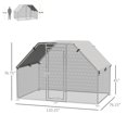 thumbnail image 3 of PawHut 9.2' x 6.3' Metal Chicken Coop, Galvanized Walk-in Hen House, Poultry Cage Outdoor Backyard with Waterproof UV-Protection Cover for Rabbits, Ducks, 3 of 10