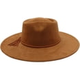 thumbnail image 4 of Wide Brim Fedora Hat for Men Women Big Rancher Felt Hat Boho Western Hat Flat Brim Hats, 4 of 6