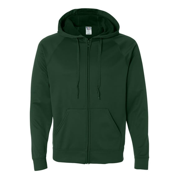 Men's Big and Tall Sport Tech Fleece Full-Zip Forest Green Hood