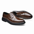 thumbnail image 6 of kkdom Men Dress Shoes Oxford Shoes Classic Lace up Formal Dress Oxfords Shoes Brown Size 7, 6 of 6
