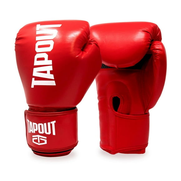 Tapout 12oz Boxing Gloves With Adjustable Hook And Loop Closure - Red