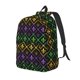 thumbnail image 1 of Easygdp Mardi Gra Geometric Mochila de Lona Resistente para Laptop, Compatible con Laptops de 15 a 17 pulgadas, Ideal para Escuela, Trabajo y Viajes-Small, 1 of 5