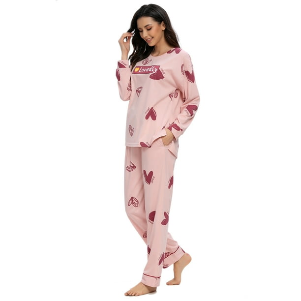 Lati Fashion Women Capri and Short Sleeve Top 2-Piece Female Pajamas Set  Pink L - Walmart.com
