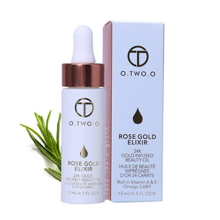 24k Rose Gold Elixir Skin Make Up Oil Infused Beauty Oil Essential Oil Before Primer Foundation Moisturizing Face (Best Primer And Foundation For Oily Skin)