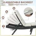 thumbnail image 2 of MOONMISS Outdoor Steel Rattan Waterproof Folding Recliner Chair-Beige, 2 of 5