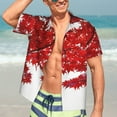 thumbnail image 5 of Lsque Red Maple Leaf pattern Hawaiian Shirt for Men, Unisex Summer Beach Casual Short Sleeve Button Down Shirts-Medium, 5 of 9
