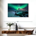 thumbnail image 3 of Elephant Stock Green Aurora Borealis Wall Art - Horizontal Canvas Wall Art - Living Room Wall Decor - Nature Canvas - Teal And Blue Decor - 36" x 24", 3 of 8