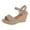 Beige, variant on Fesfesfes Wedges For Women's Summer One-line Color Sandals With Rhinestones Platform Wedges 5(35)